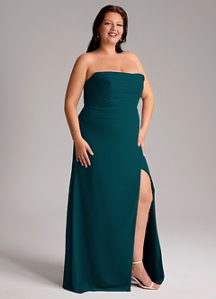 Azazie Leonis Bridesmaid Dresses Pine Sheath Strapless Chiffon Convertible Dress image14
