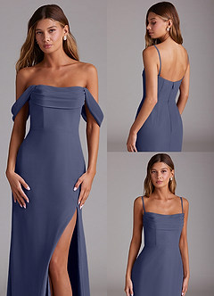Azazie Saige Bridesmaid Dresses Stormy A-Line Off the Shoulder Chiffon Convertible Dress image10