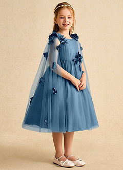 Azazie Staria Flower Girl Dresses Bermuda Ball-Gown Ruched Tulle Dress image8