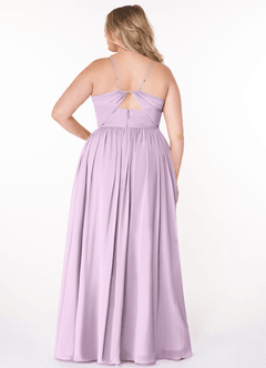 Azazie Cora Bridesmaid Dresses Frosted Lilac A-Line Pleated Chiffon Dress image7