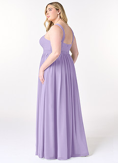 Azazie Elvira Brautjungfernkleider A-Linie Plissee Chiffon Kleid Flieder image10