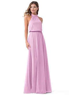 Azazie Landry Final Sale Candy Pink A-Line Pleated Mesh Dress image1