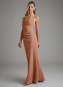 Azazie Asa Bridesmaid Dresses Bronzer Sheath Corset Chiffon Dress image4