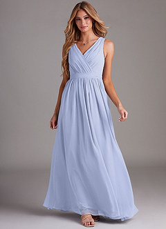 Azazie Kingsley Bridesmaid Dresses Lavender A-Line Lace Chiffon Dress image3