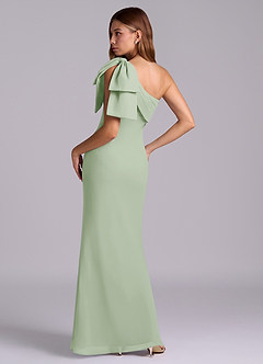 Azazie Yuanna 신부 들러리 드레스 인어 한쪽 어깨 쉬폰 바닥 길이 드레스 image6