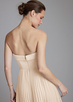 Azazie Mariana Bridesmaid Dresses White Alabaster A-Line Strapless Chiffon Dress image2