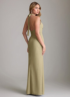 Azazie Valerie Bridesmaid Dresses Moss Green Mermaid Pleated Chiffon Dress image2