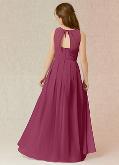 Azazie Bibiane Junior Mulberry A-Line Pleated Chiffon Dress image2