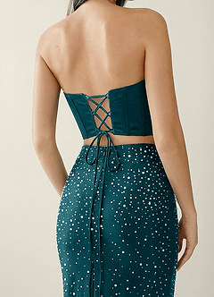 Esme Peacock Two-piece Corset Stretch Satin Mermaid Prom Dress image6