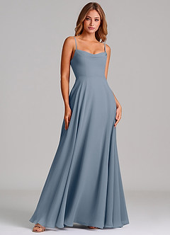 Azazie Elle Bridesmaid Dresses Twilight A-Line Pleated Chiffon Dress image3
