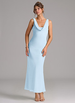 Azazie Rylina Final Sale Sky Blue Mermaid Pleated Chiffon Dress image1
