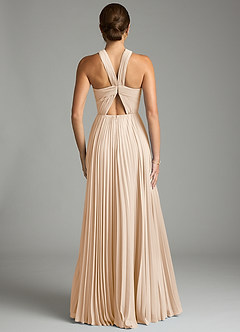 Azazie Afra Abiti da Damigella Abito A-Line in Chiffon Plissettato Alabastro Bianco image2