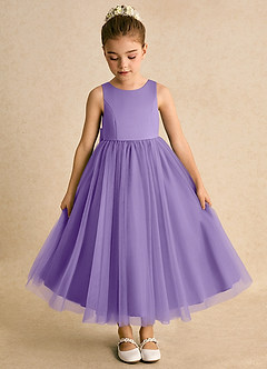 Azazie Solia Flower Girl Dresses Tahiti Ball-Gown Bow Tulle Dress image6
