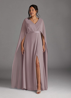 Azazie Isa Mother of the Bride Dresses Dusk A-Line V-Neck Pleated Chiffon Dress image9
