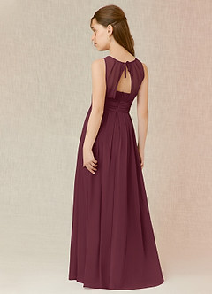 Azazie Bibiane Junior Cabernet A-Line Pleated Chiffon Dress image5