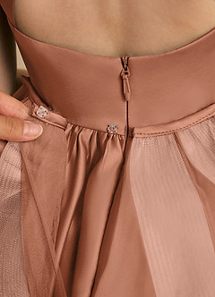 Azazie Julietta Blumenmädchenkleider Ballkleid Cabrio Tüll Kleid Bronzer image7