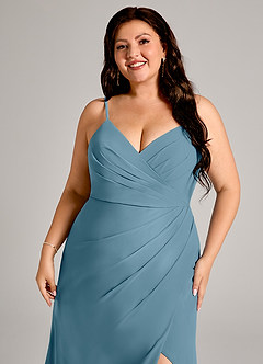 Azazie Maci Bridesmaid Dresses Bermuda Sheath Pleated Chiffon Dress image12