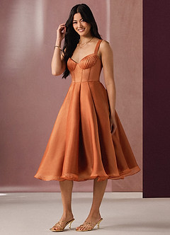 Luca Burnt Orange Midi Dress image6