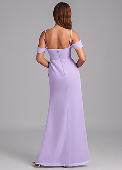 Azazie Johana Robes de demoiselle d'honneur Robe Sirène Convertible en Mousseline de soie Épaules dénudées Lilas image2