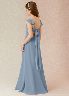 Azazie Everett Junior Dusty Blue A-Line Chiffon Dress image4