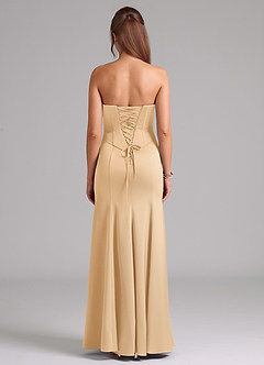 Azazie Ximena Bridesmaid Dresses Gold Mermaid Corset Stretch Satin Convertible Dress image6