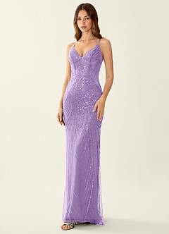 Magnolia Lilas Robe de bal sirène à sequins brodés image4