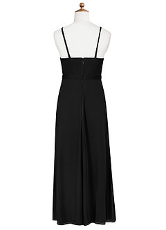 Azazie Luxy Junior Black Pleated Mesh Dress image7