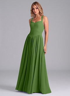 Azazie Francis Bridesmaid Dresses Basil A-Line Corset Chiffon Dress image5