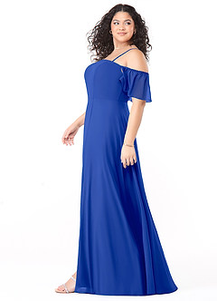 Azazie Sue Bridesmaid Dresses Royal Blue A-Line Off the Shoulder Chiffon Convertible Dress image9