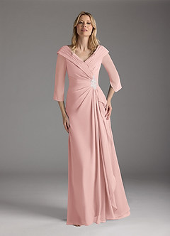 Azazie Jaycee Abiti per la Madre della Sposa Abito A-Line in Chiffon Rosa Cipria image5