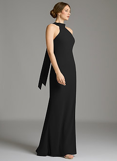 Azazie Cairo Probar vestidos en casa Vestido de Negro de Gasa de Corte Sirena con Plisado image5