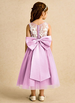 Azazie Sundae Robe Demoiselle D'honneur Fillette Robe Princesse en Dentelle Rose Bonbon image2