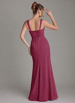 Azazie Agustina Bridesmaid Dresses Mulberry Mermaid Corset Chiffon Dress image7