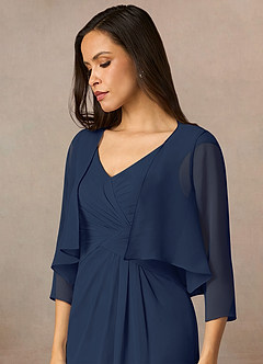 front Azazie Matching Color Fisher Chiffon Wrap