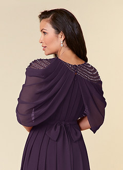 Azazie Olena Mother of the Bride Dresses Plum A-Line Sequins Chiffon Dress image6