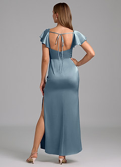 Azazie Demia 신부 들러리 드레스 쉬스 스윗하트 네크라인 스트레치 새틴 발목 길이 드레스 image6