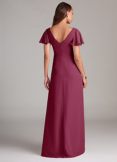 Azazie Soren Bridesmaid Dresses Mulberry A-Line Ruched Chiffon Dress image2