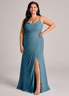 Azazie Deandra Bridesmaid Dresses Bermuda Mermaid Pleated Chiffon Dress image9