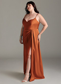 Azazie Brielle Brautjungfernkleider A-Linie Cowl-Spaghettiträger Stretch-Satin Kleid Kanel image10