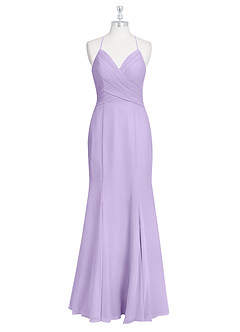 Azazie Carolina Final Sale Lilac Mermaid Ruched Chiffon Dress image6