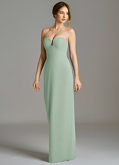 Azazie Darcie Abiti da Damigella Abito Convertibile Tubino in Chiffon Senza Cinturino Agave image5