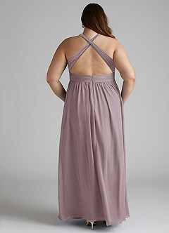 Azazie Ashia Brautjungfernkleider A-Linie Plissee Chiffon Kleid Dämmerung image11
