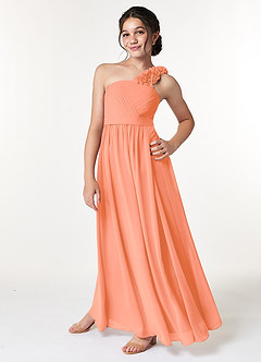 Azazie Flower Junior Sunset A-Line Pleated Chiffon Dress image5