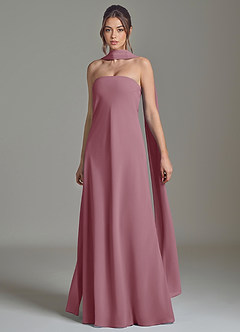 Azazie Ilana Bridesmaid Dresses Vintage Mauve A-Line Strapless Chiffon Dress image3