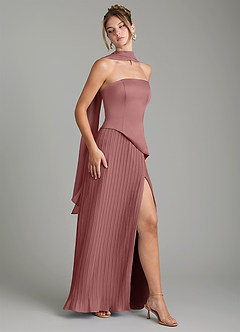 Azazie Tierney Bridesmaid Dresses Desert Rose A-Line Strapless Chiffon Convertible Dress image9