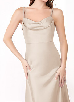 Azazie Alaija Bridesmaid Dresses White Alabaster Mermaid Side Slit Stretch Satin Dress image5