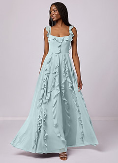 Barbie ♥ Azazie Bridesmaid Dresses Mist A-Line with Pockets Chiffon Dress image1