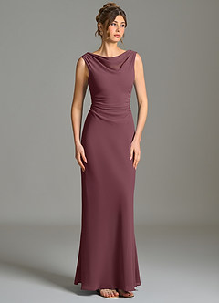 Azazie Kieryn Bridesmaid Dresses Sangria Mermaid Pleated Chiffon Dress image5