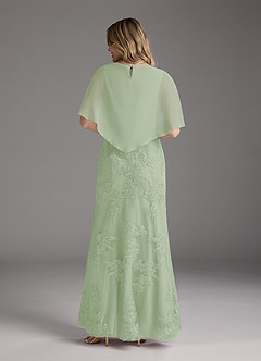 Azazie Whilhelmina vestidos de madre de la novia Vestido de Salvia Polvorienta de Gasa de Sirena con Encaje image6