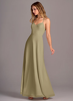 Azazie Mei Bridesmaid Dresses Moss Green A-Line Chiffon Dress image4